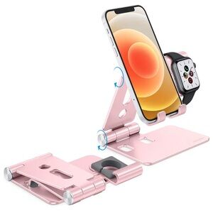 Fold Down Rose Gold Phone & Watch Stand